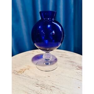 Cambridge Glass 1930s Royal Blue Keyhole Vase
